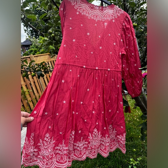 ULLA JOHNSON Clarice Embroidered Eyelet Lace Babydoll Dress, Scarlett - Sz 8 - Picture 10 of 16